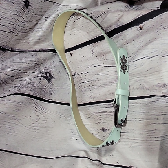 Studded Belt punk rock Size S/M mint green - Picture 2 of 4